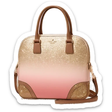Realistic blush pink to tan ombre glitter kate spade satchel purse. sticker