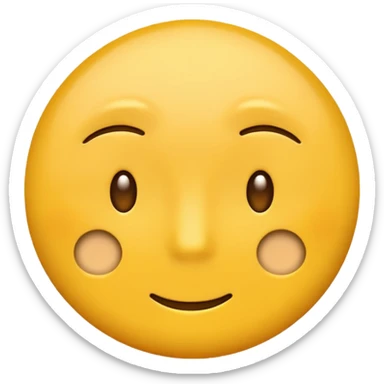 simple circular yellow emoji face with a calm or neutral expression and question marks around it sticker