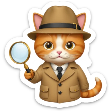 A ginger cat in a detective attire sticker