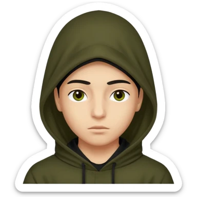 Un joven con una capucha negra que solo le deje ver los ojos y cejas sticker