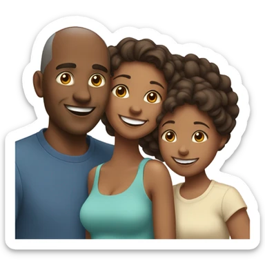 family of three: mom dad and kid (facebook style) sticker