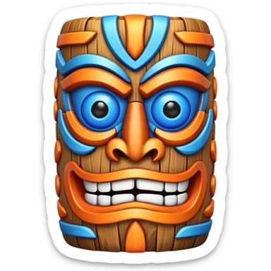 Tiki with colors blue and orange-butterfly-tornado-fun-love sticker