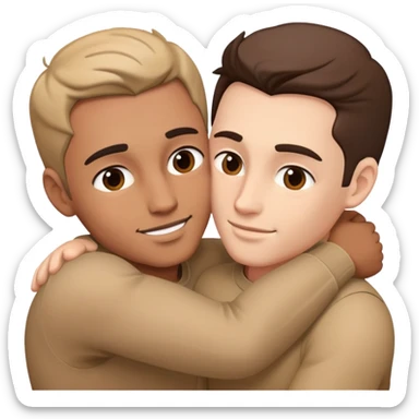 two men kissing sticker