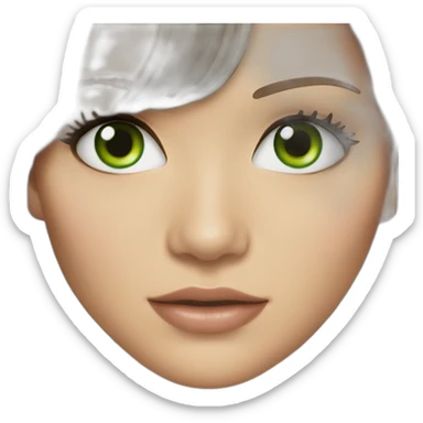 brunette Jennifer Lawrence with Green eyes sticker