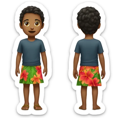 Little boy wearing lavalava skirt sticker