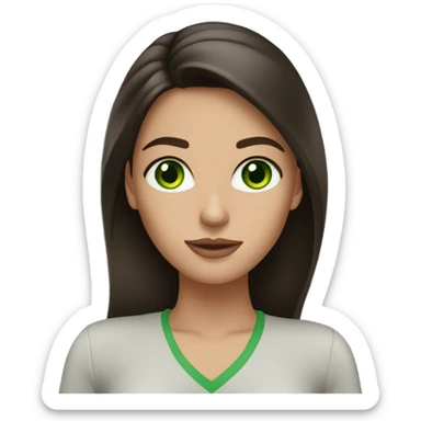 Brunette Model with Green eyes  sticker