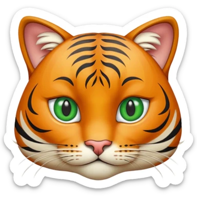 Un chat tigré poil long avec des yeux verts sticker