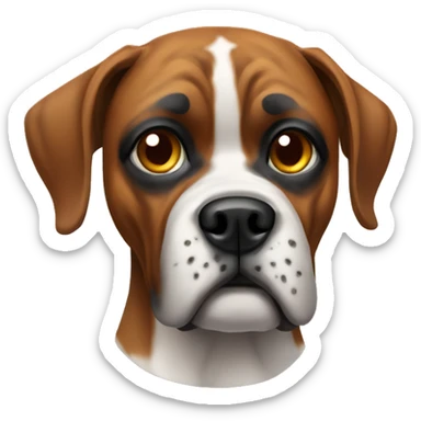 sick dog, boxer breed sticker