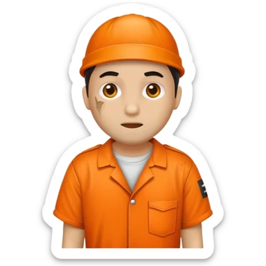 prisoner uniform orange no human sticker