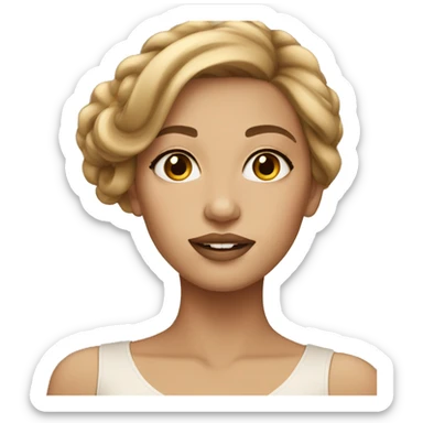 Glamorous gorgeous girl with light brown hair sticker