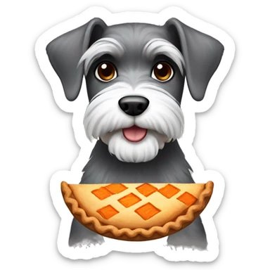 schnauzer holding  a sweet potato pie sticker