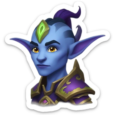A night elf from world of warcraft sticker