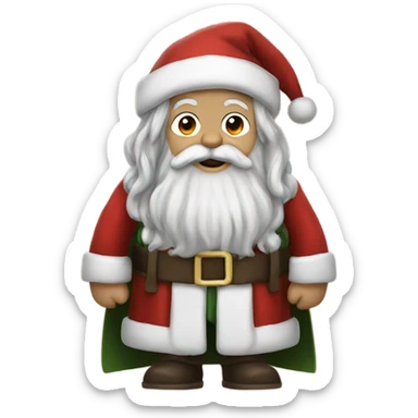 Gandalf dressed up as Santa Claus sticker