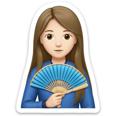 long haired folding fan holder sticker