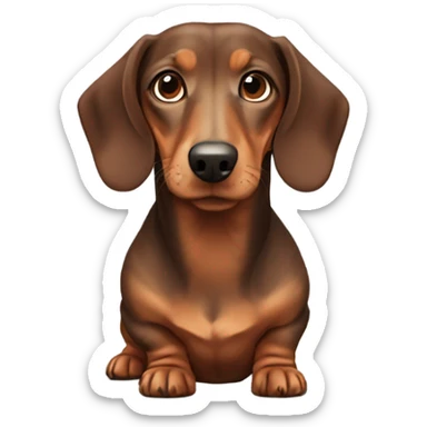 weenie dog sitting from the side pov (brown short hair) sticker