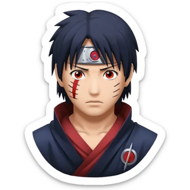 Sasuke uchiha con un ojo sharingan y el rinnesharingan sticker