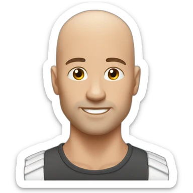 a musculine bald head andrew tate sticker