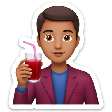 juice red,forest fruits, person, sticker