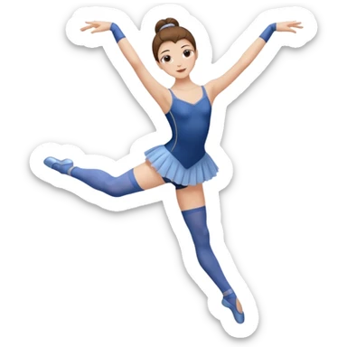 Ballet dancer in over the knee socks, leotard and long brown hair sticker