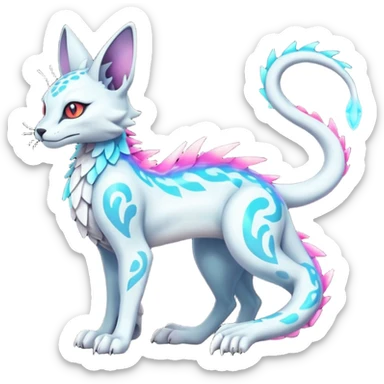 Neon Vibrant Pulsating Trail-glowing Chromatic Trico-Serval-Absol-Salamence-Silvally-Dragon-Snake-fusion-hybrid sticker