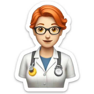 red haired woman technician engineer  sticker