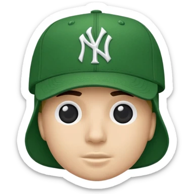new york Yankee green cap sticker