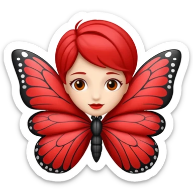 UNA MARIPOSA ROJA, PERO DEBE SER UN ROJO UN POCO CLARO. sticker