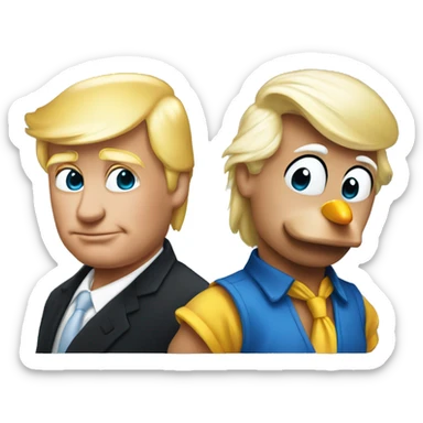 donald duck and donald trump cloe sticker