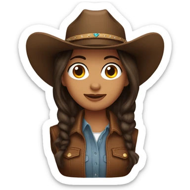 Brunette cowgirl sticker