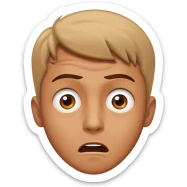 I want the the guy emoji but have him with a scared face looking up sticker