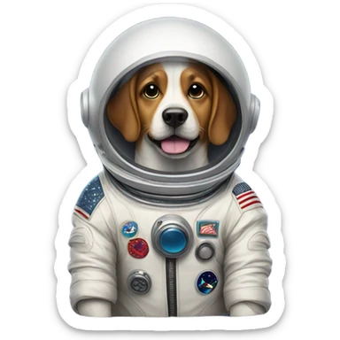 Dog wearing a astronaut suit  sticker