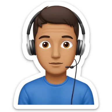 Man with ear buds sticker