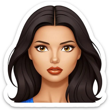 Adriana Lima, beautiful Brazilian supermodel with long dark hair and striking features sticker