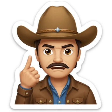 Angry mexican man with cowboy hat and his fist up sticker