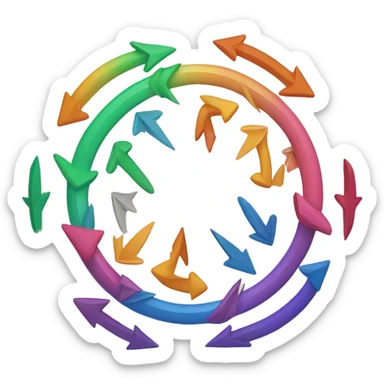 Colorful arrows in a circle sticker