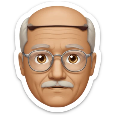 70 year old man with goatee and thin hairline sticker
