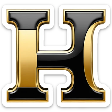 Bold Black-Gold Font Big Capital “I” Letter  sticker