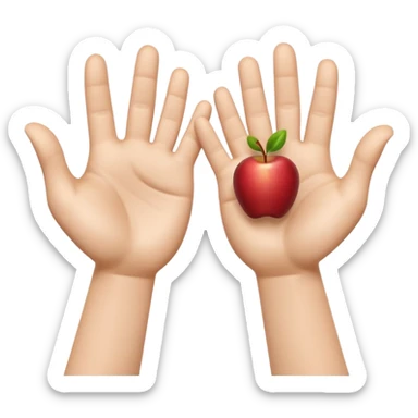 A 3D emoji in iOS emoji aesthetic style showing two cartoon hands held apart, palms facing inward, as if indicating something large or wide. Soft realistic skin tone, expressive and cheerful pose, clean white background, glossy Apple-style rendering. sticker