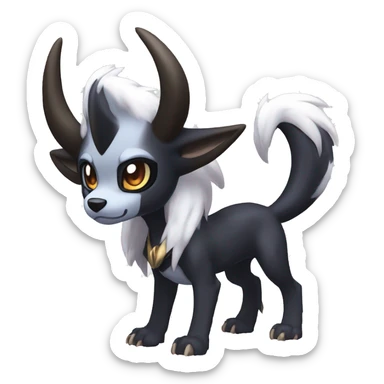 Edgy Cool Kawaii Baby Houndoom-Nargacuga-Absol-Garurumon-Pokémon Full Body Detailed High Quality sticker