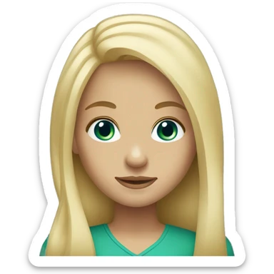 Blonde Long hair girl blue/green eyes sticker
