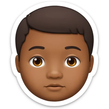 Black boy with a bit of hair and chubby sticker