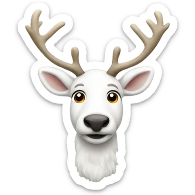 White reindeer sticker