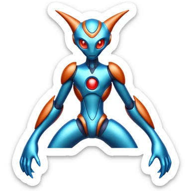 Metallic Incandescent Handsome Deoxys-Stitch-hybrid  sticker
