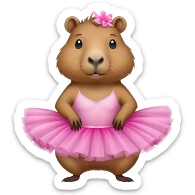 capybara wearing a pink tutu sticker