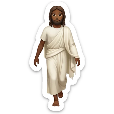 Dark skin christ Jesus injured walking sticker