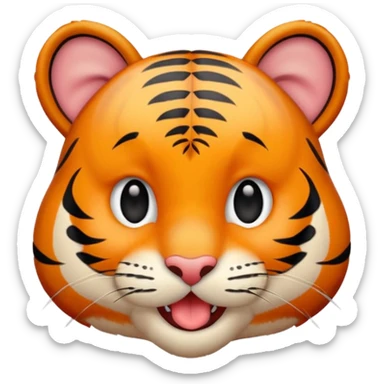 A cute little tiger show his tongue sticker