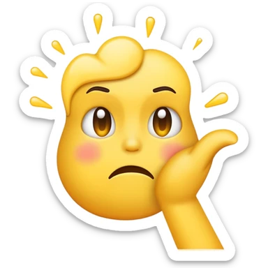 Please make me an emoji banging its hand with a depressed face sticker