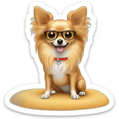 Long hair sand chihuahua lifeguard sticker