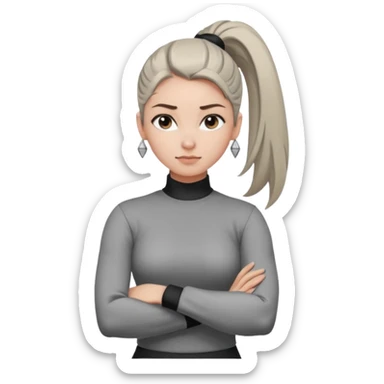 คาแรกเตอร์: สายลุย มั่นใจ ฉลาด สุขุม
ลุคอิโมจิ:

สีตาสีเทาอ่อน เห็นชัดเจนมาก

คิ้วได้รูป มองแล้วดูสตรอง

ผมหางม้าสู

ลุคสตรีทแฟชั่น
ผิวขาวอมชมพู

ท่าโพสกอดอก
ฟีล: Girl Boss, cool beauty, minimal but powerful sticker