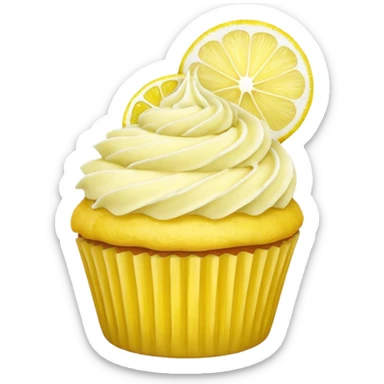 lemon cupcake with a lemon slice on top sticker